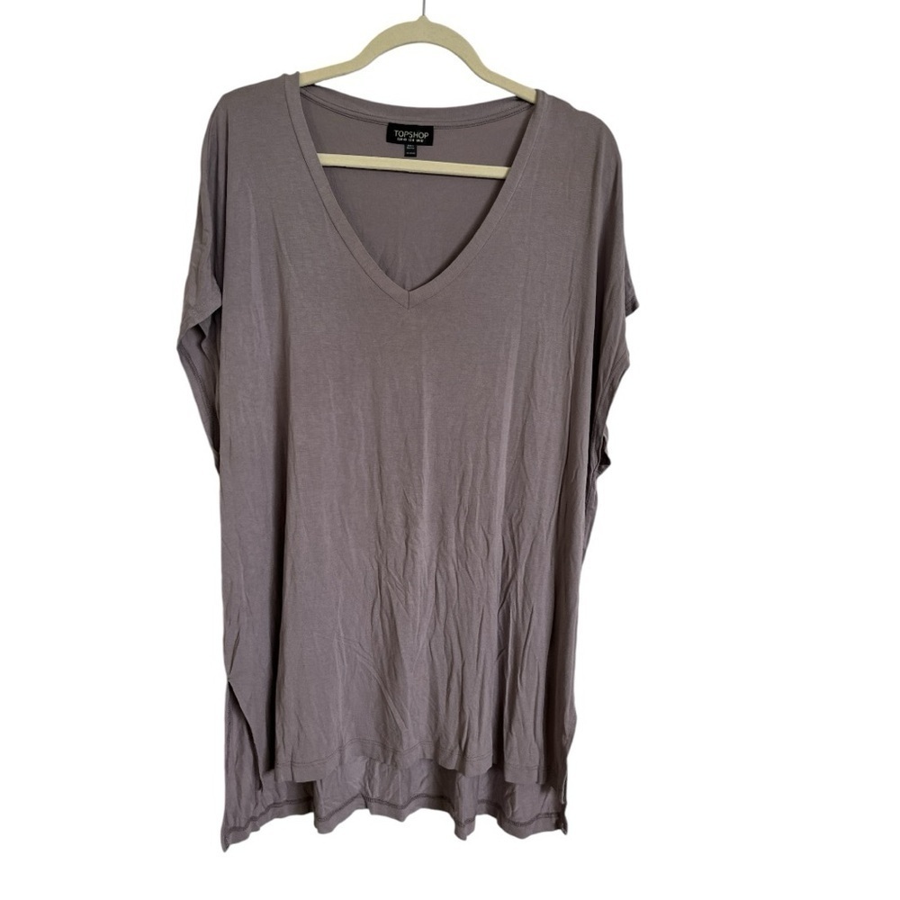 TOPSHOP tunic T-shirt lavender size 8 EUC